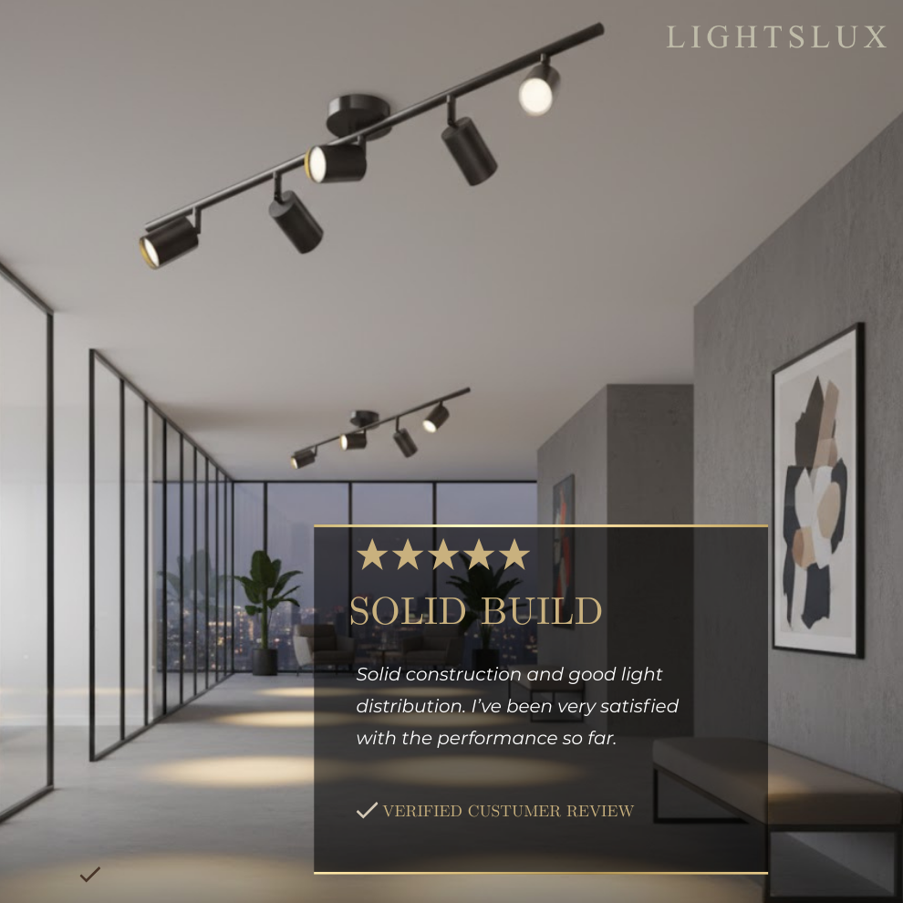 Minimalist Linear Track Light – Brushed Gold/Matte Black for Living/Study Room