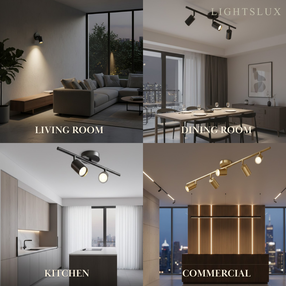 Minimalist Linear Track Light – Brushed Gold/Matte Black for Living/Study Room