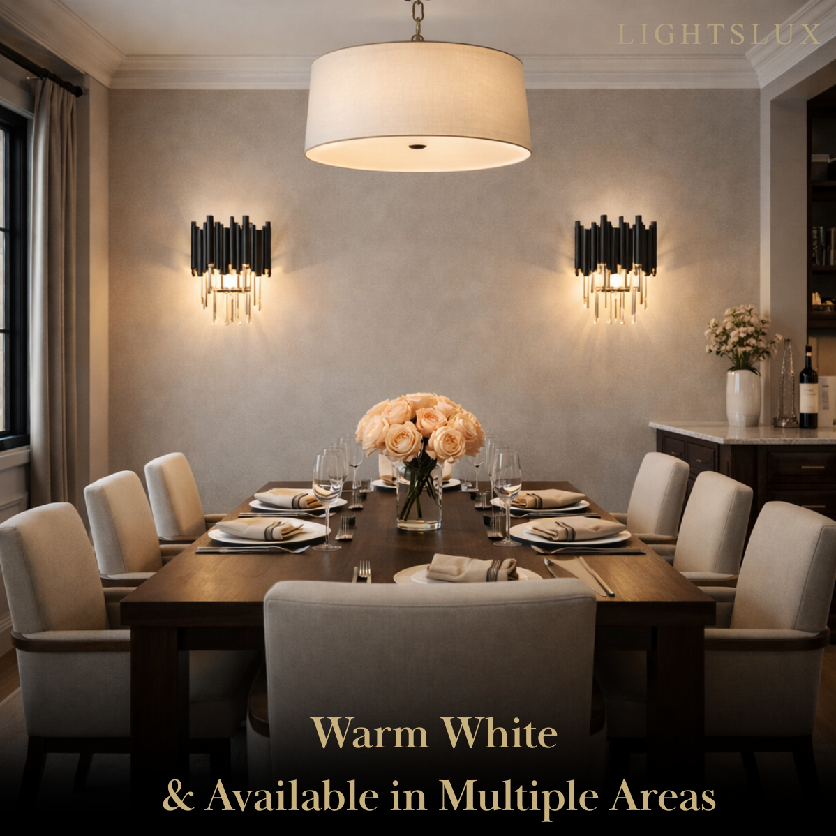 Luxury Obsidian Crystal Wall Sconce – Black Stainless Steel with Clear Crystals