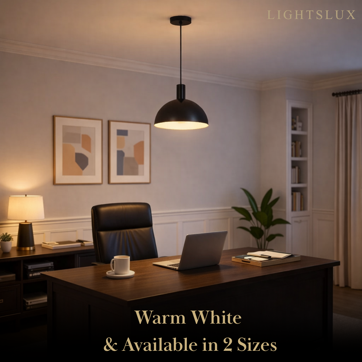 Mid-Century Pendant Light – Solid Brass in Brushed Gold/Black Matte for Dining Room