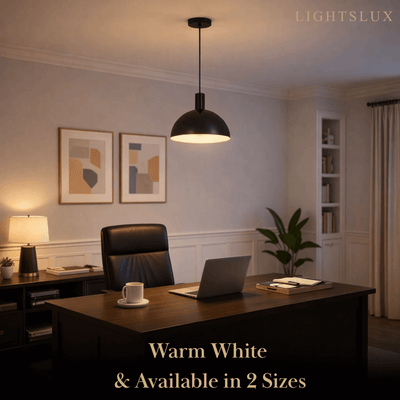 Mid-Century Pendant Light – Solid Brass in Brushed Gold/Black Matte for Dining Room