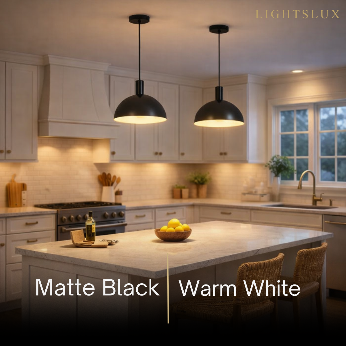 Mid-Century Pendant Light – Solid Brass in Brushed Gold/Black Matte for Dining Room