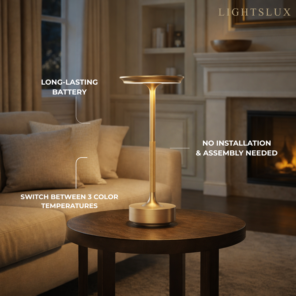 Modern Rechargeable Table Lamp – Touch Dimming & 3 Color Temperatures