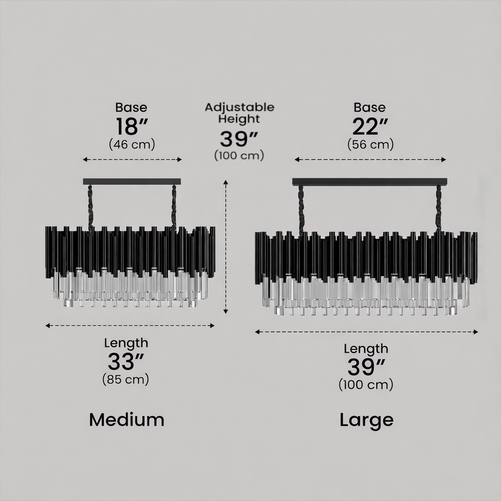 Excelis Luxury Obsidian Pendant – Black Frame Layered/High-Quality Crystals for Indoor Space