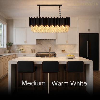 Excelis Luxury Obsidian Pendant – Black Frame Layered/High-Quality Crystals for Indoor Space