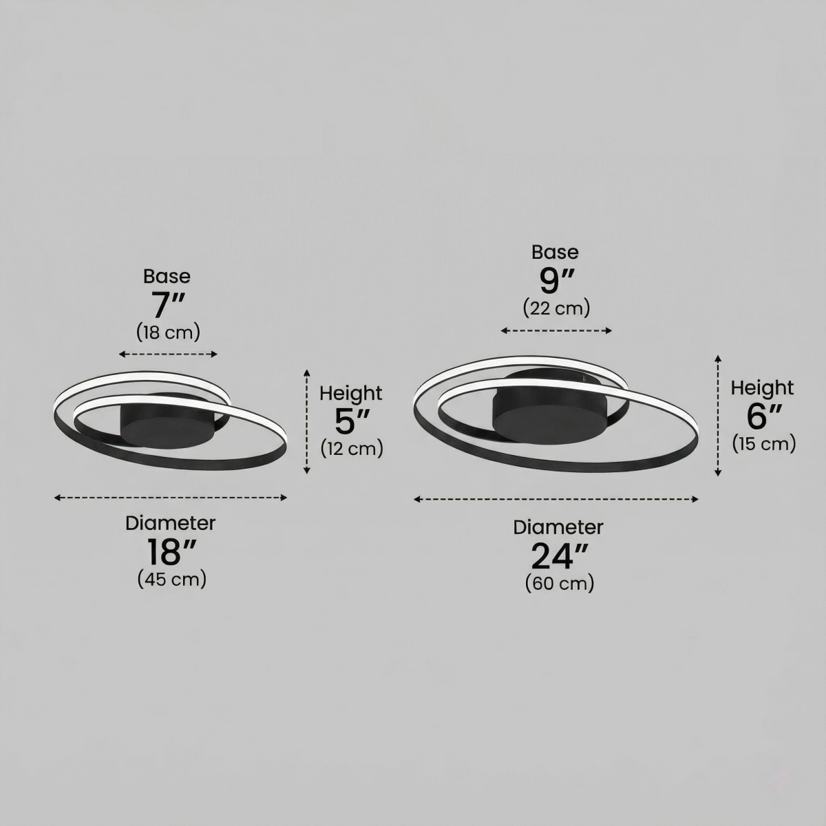 Ceiling Light – Black Ash Iron & Silica Gel Surface Mount for Bedroom