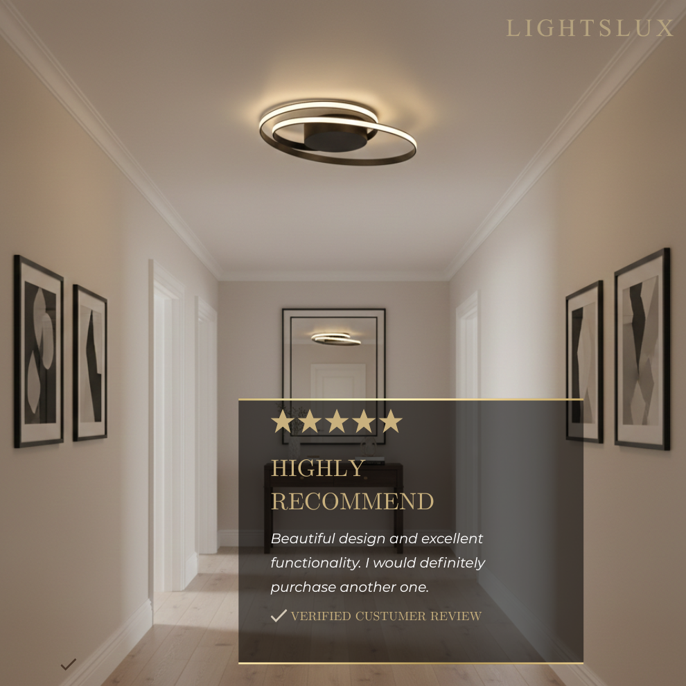 Ceiling Light – Black Ash Iron & Silica Gel Surface Mount for Bedroom