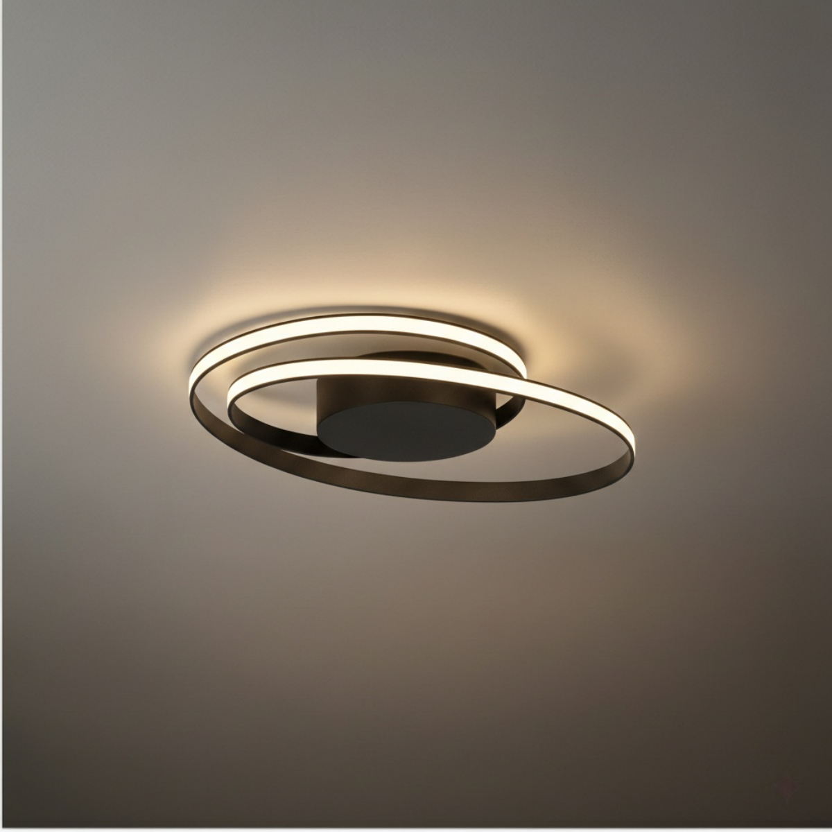 Ceiling Light – Black Ash Iron & Silica Gel Surface Mount for Bedroom