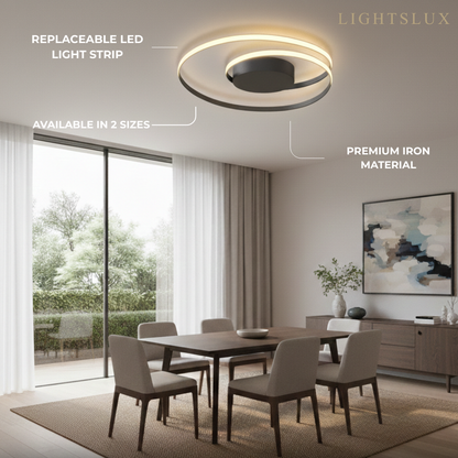 Ceiling Light – Black Ash Iron & Silica Gel Surface Mount for Bedroom