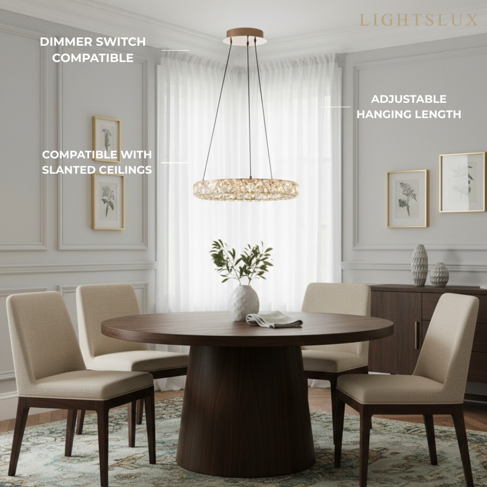 Rose Gold Crystal Chandelier – Exquisite Crystals with Warm Ambient Glow