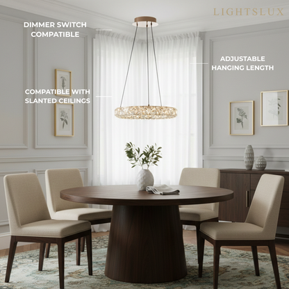 Rose Gold Crystal Chandelier – Exquisite Crystals with Warm Ambient Glow