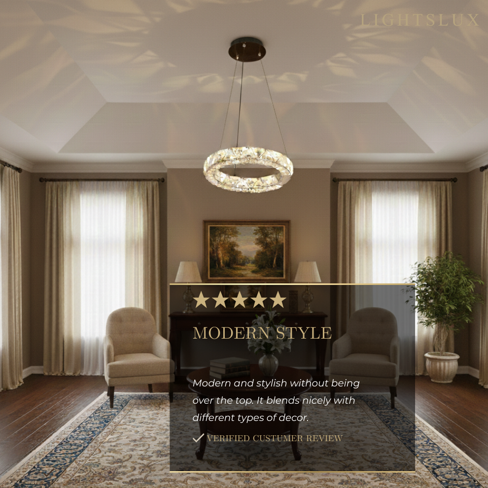 Rose Gold Crystal Chandelier – Exquisite Crystals with Warm Ambient Glow