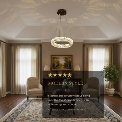 Rose Gold Crystal Chandelier – Exquisite Crystals with Warm Ambient Glow