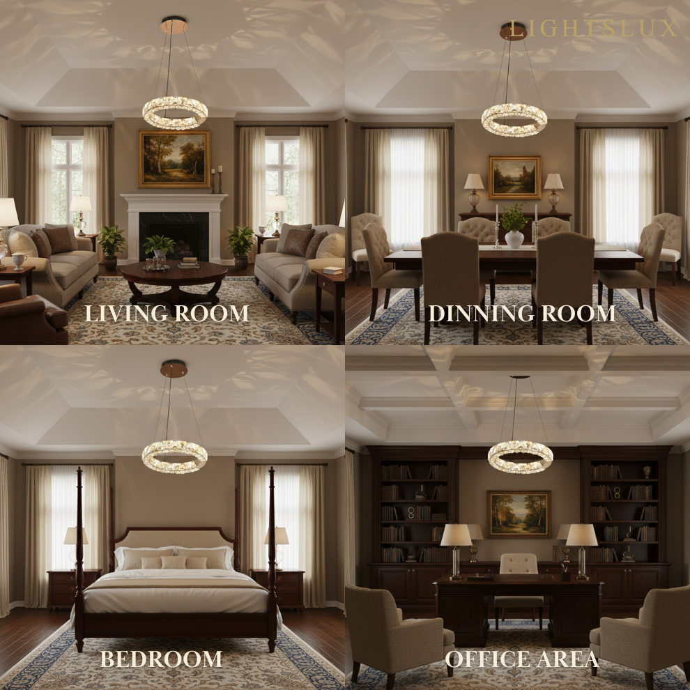 Rose Gold Crystal Chandelier – Exquisite Crystals with Warm Ambient Glow