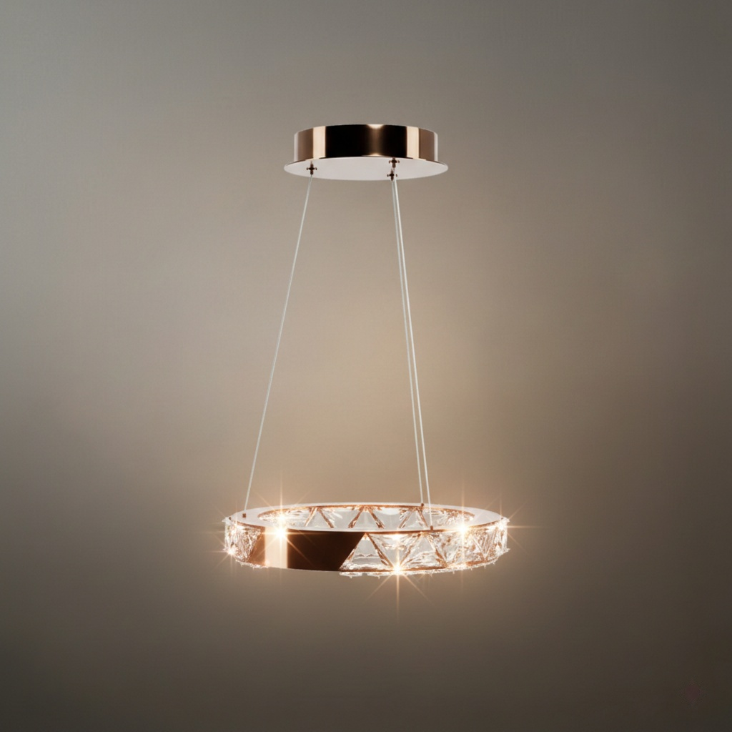 Rose Gold Crystal Chandelier – Exquisite Crystals with Warm Ambient Glow