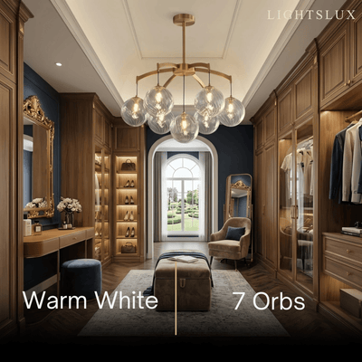 Excelis Royal Globe Chandelier – Solid Brass Brushed Gold Dimmable