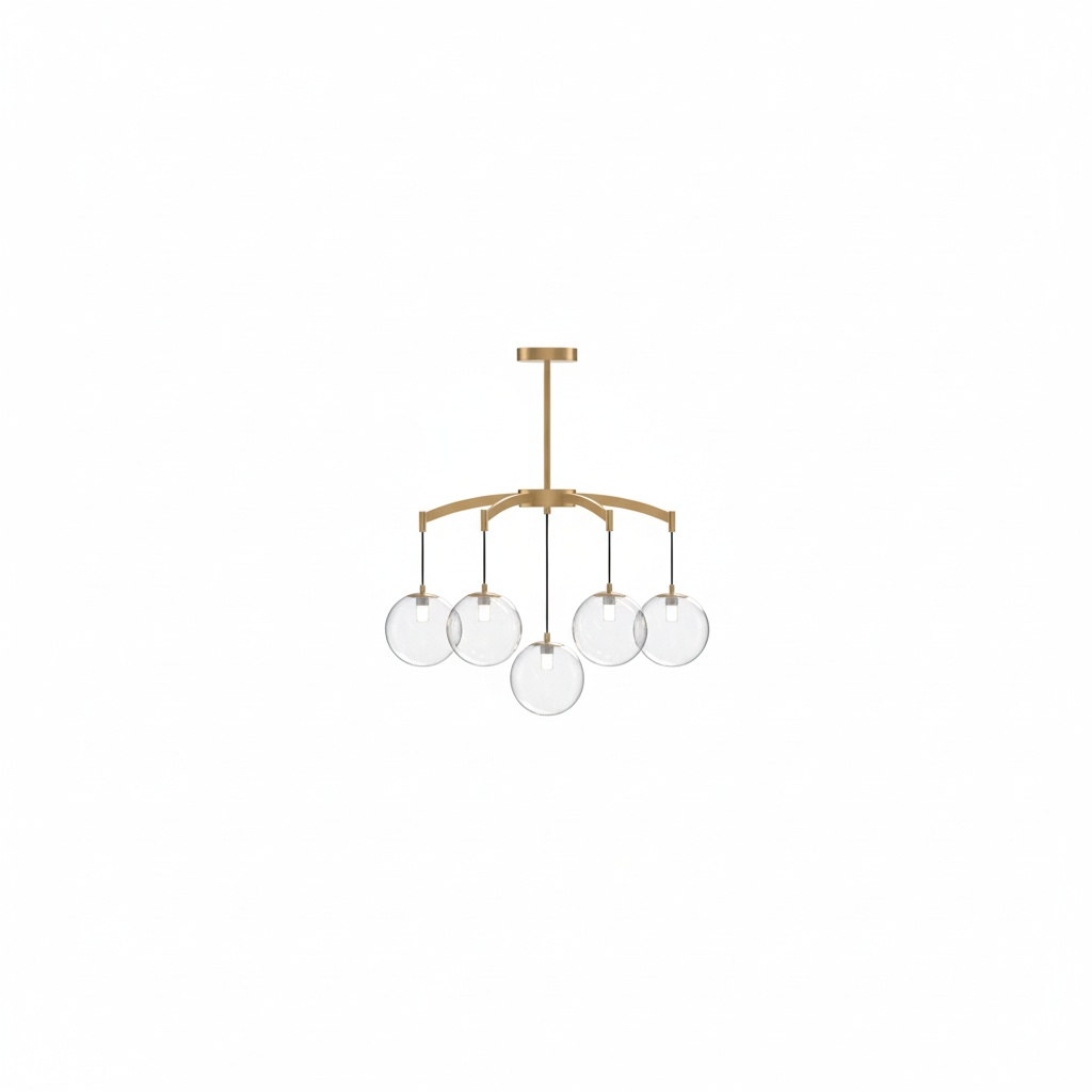 Royal Globe Chandelier – Solid Brass Brushed Gold Dimmable for Living Room