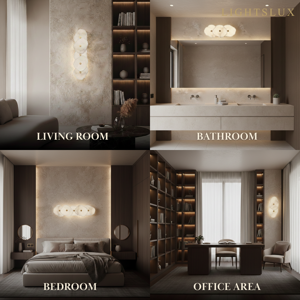 Excelis Royal Alabaster Petal Wall Sconce  for Living Room