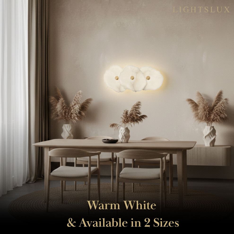 Excelis Royal Alabaster Petal Wall Sconce for Living Room