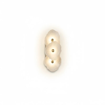 Excelis Royal Alabaster Petal Wall Sconce – Hand-Layered with Brushed Gold Brass for Living Room