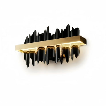 Excelis Modern Linear Icicle Wall Sconce – Black/Polished Gold Iron & Steel for Living Room