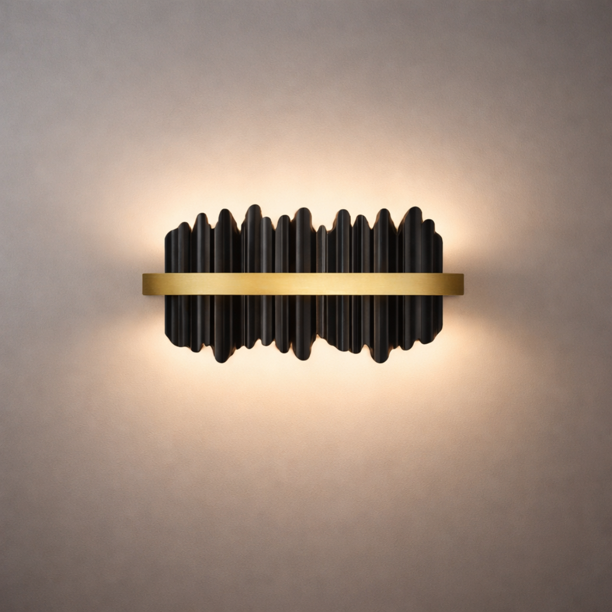 Excelis Modern Linear Icicle Wall Sconce – Black/Polished Gold Iron & Steel for Living Room
