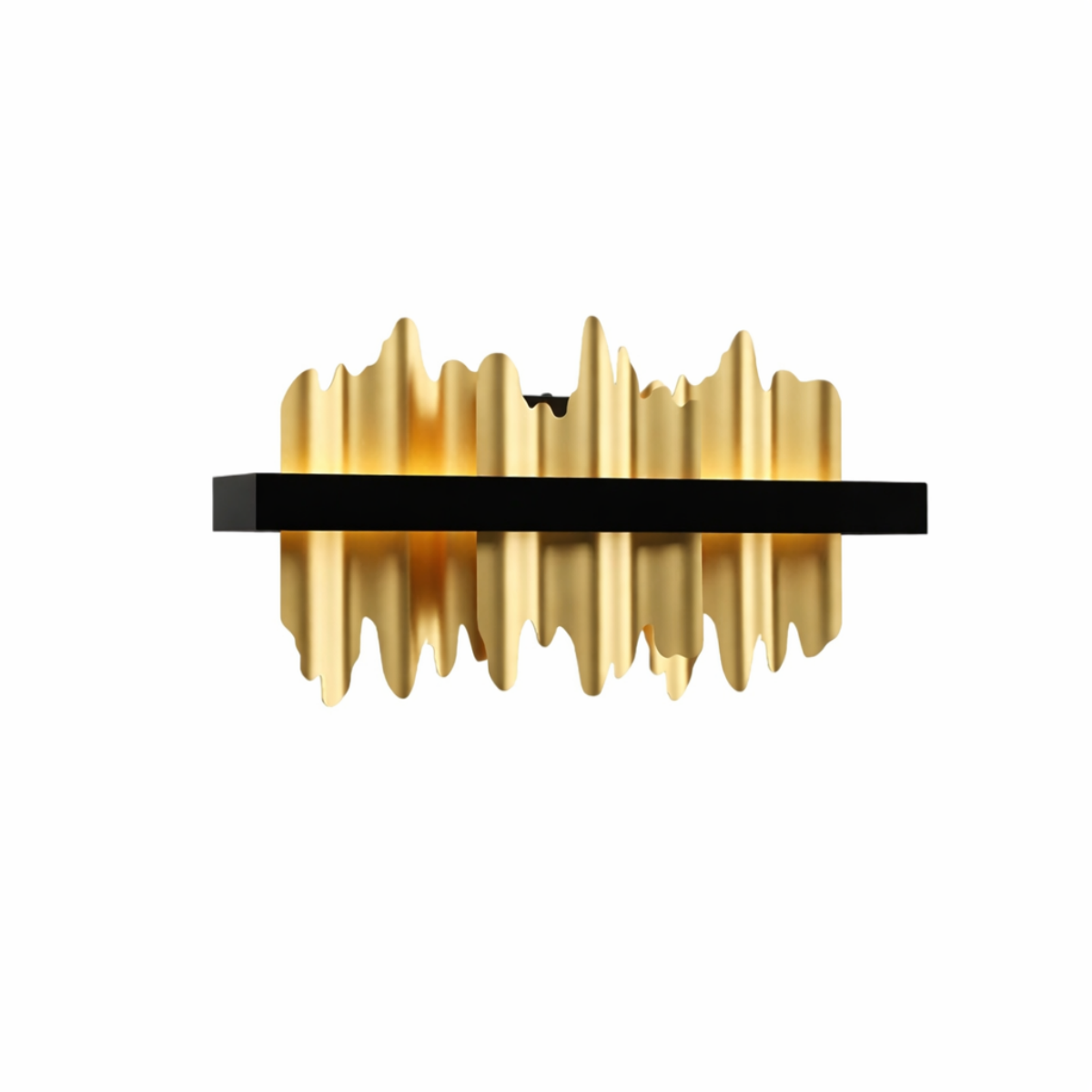 Excelis Modern Linear Icicle Wall Sconce – Black/Polished Gold Iron & Steel for Living Room