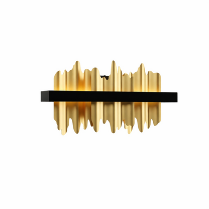 Excelis Modern Linear Icicle Wall Sconce – Black/Polished Gold Iron & Steel for Living Room