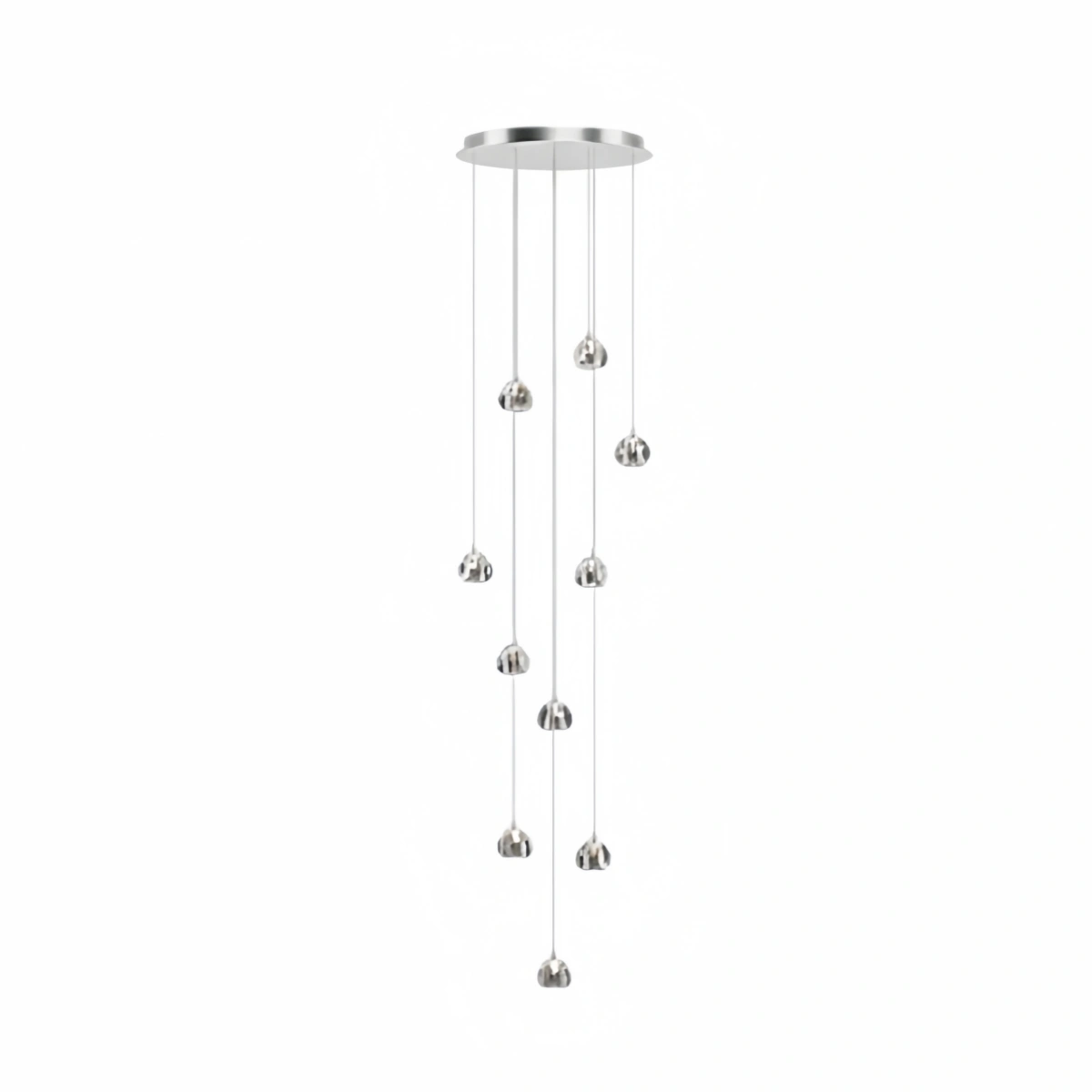 Excelis Modern Silver Crystal Chandelier Hanging Mount
