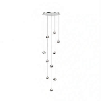 Excelis Modern Silver Crystal Chandelier Hanging Mount