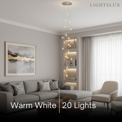 Excelis Modern Silver Crystal Chandelier – Stainless Steel with Clear Crystals Hanging Mount