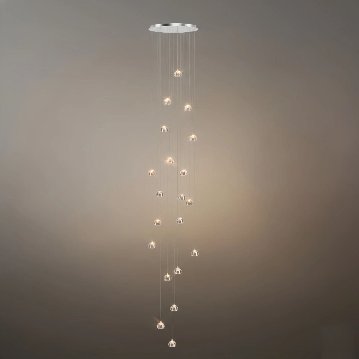 Excelis Modern Silver Crystal Chandelier – Stainless Steel with Clear Crystals Hanging Mount