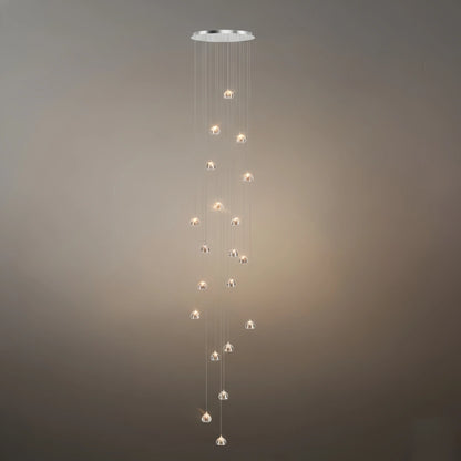 Excelis Modern Silver Crystal Chandelier – Stainless Steel with Clear Crystals Hanging Mount