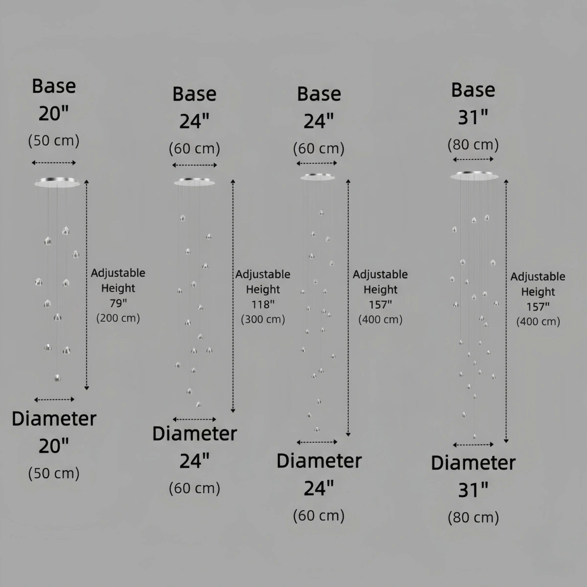 Excelis Modern Silver Crystal Chandelier – Stainless Steel with Clear Crystals Hanging Mount