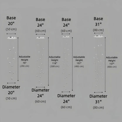 Excelis Modern Silver Crystal Chandelier – Stainless Steel with Clear Crystals Hanging Mount