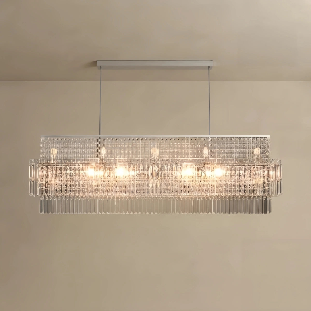 Excelis Royal Cascade Crystal Chandelier – Brushed Stainless Steel in Chrome/Gold Living Room
