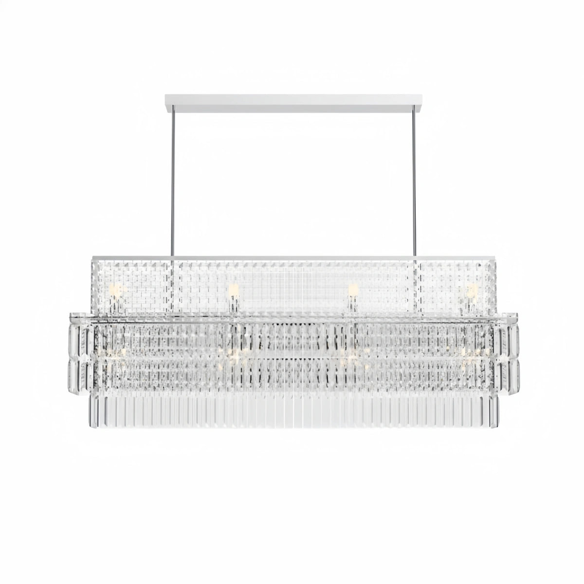 Excelis Royal Cascade Crystal Chandelier – Brushed Stainless Steel in Chrome/Gold Living Room