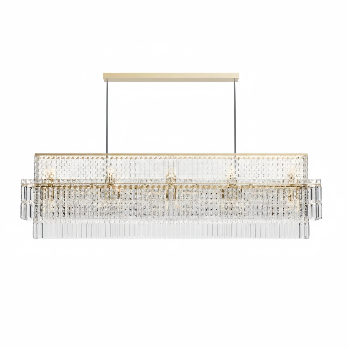 Excelis Royal Cascade Crystal Chandelier – Brushed Stainless Steel in Chrome/Gold Living Room
