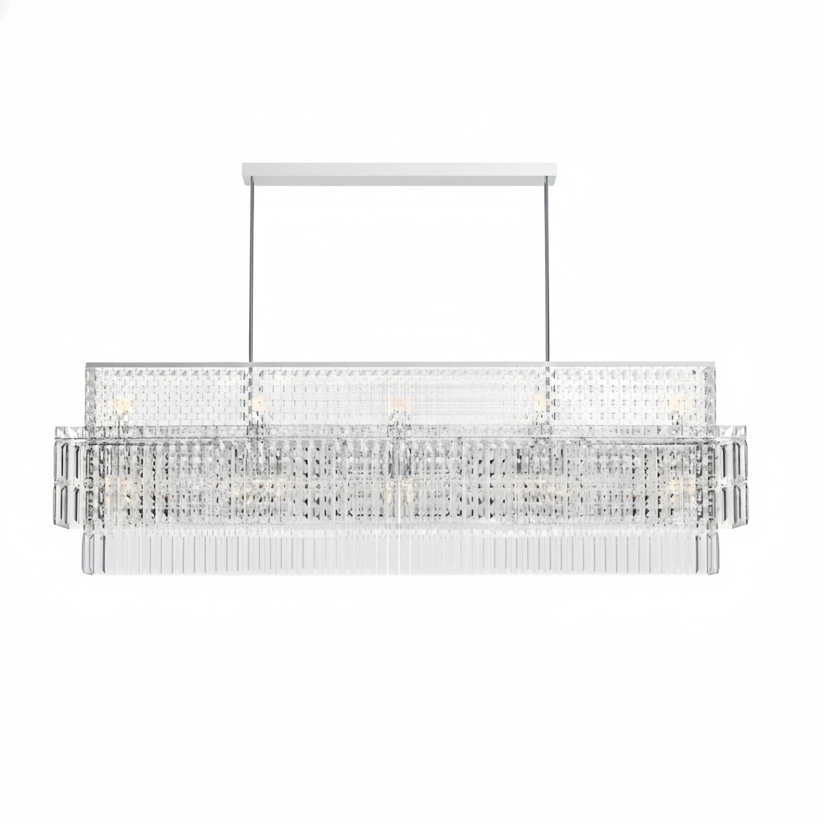 Excelis Royal Cascade Crystal Chandelier – Brushed Stainless Steel in Chrome/Gold Living Room