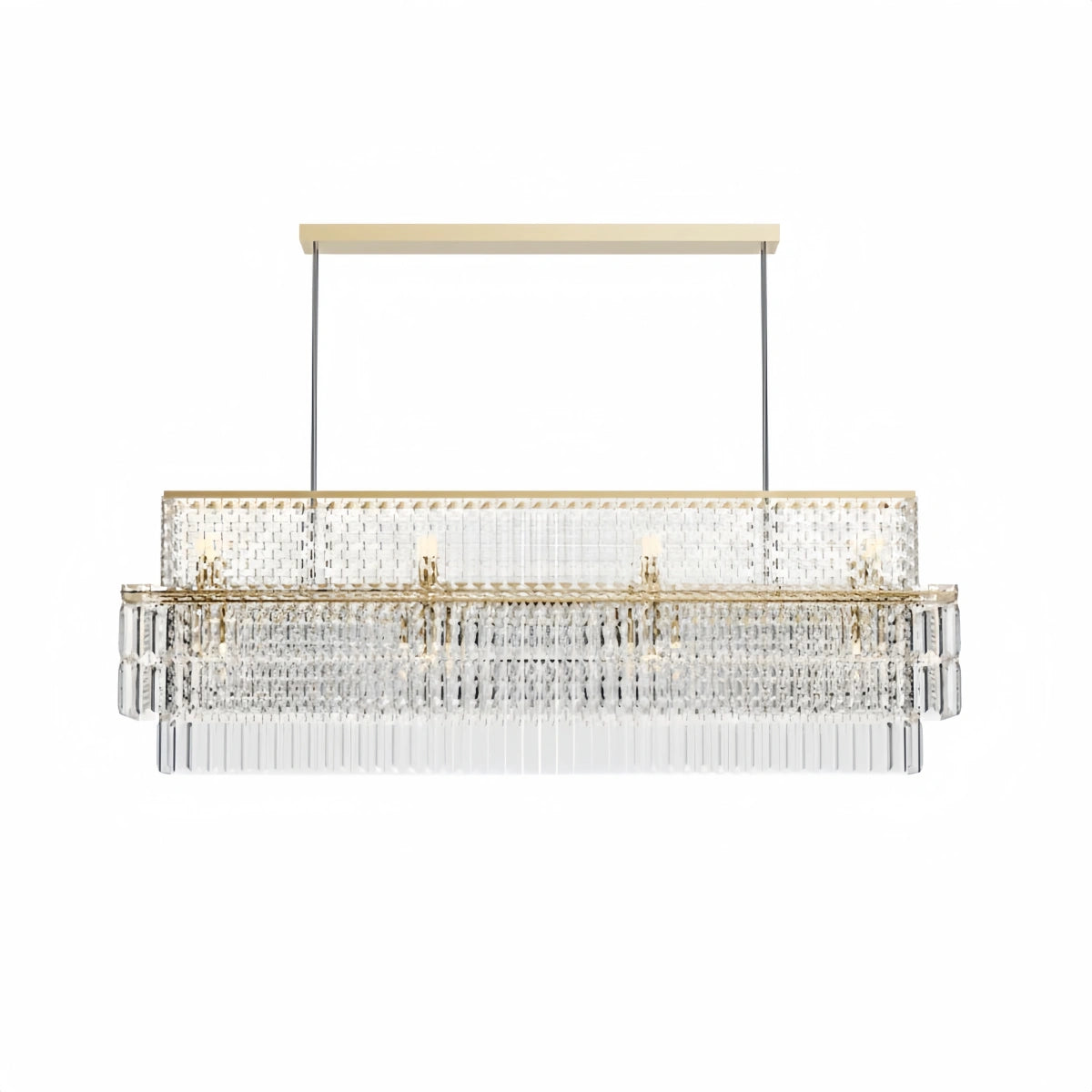 Excelis Royal Cascade Crystal Chandelier – Brushed Stainless Steel in Chrome/Gold Living Room