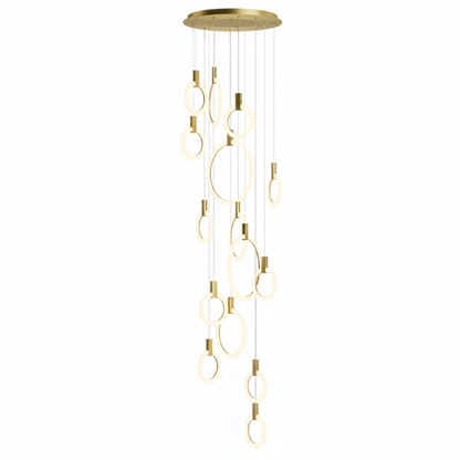 Excelis Luxury Layered Ring Chandelier – Concentric Design for Staircase & Living Room