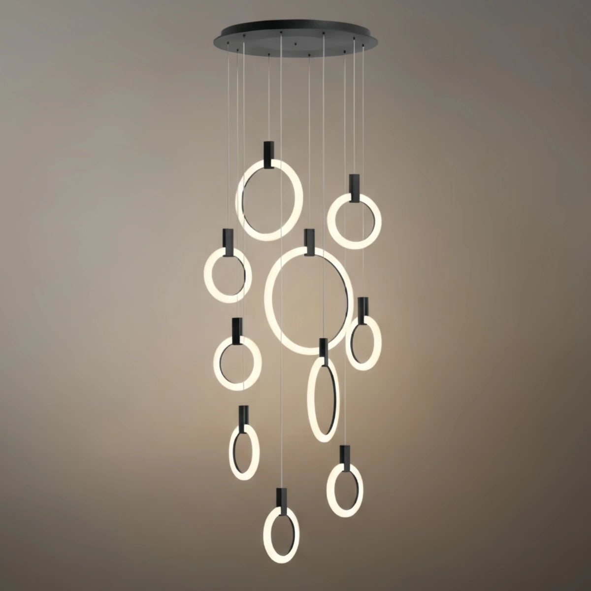 Excelis Luxury Layered Ring Chandelier – Concentric Design for Staircase & Living Room