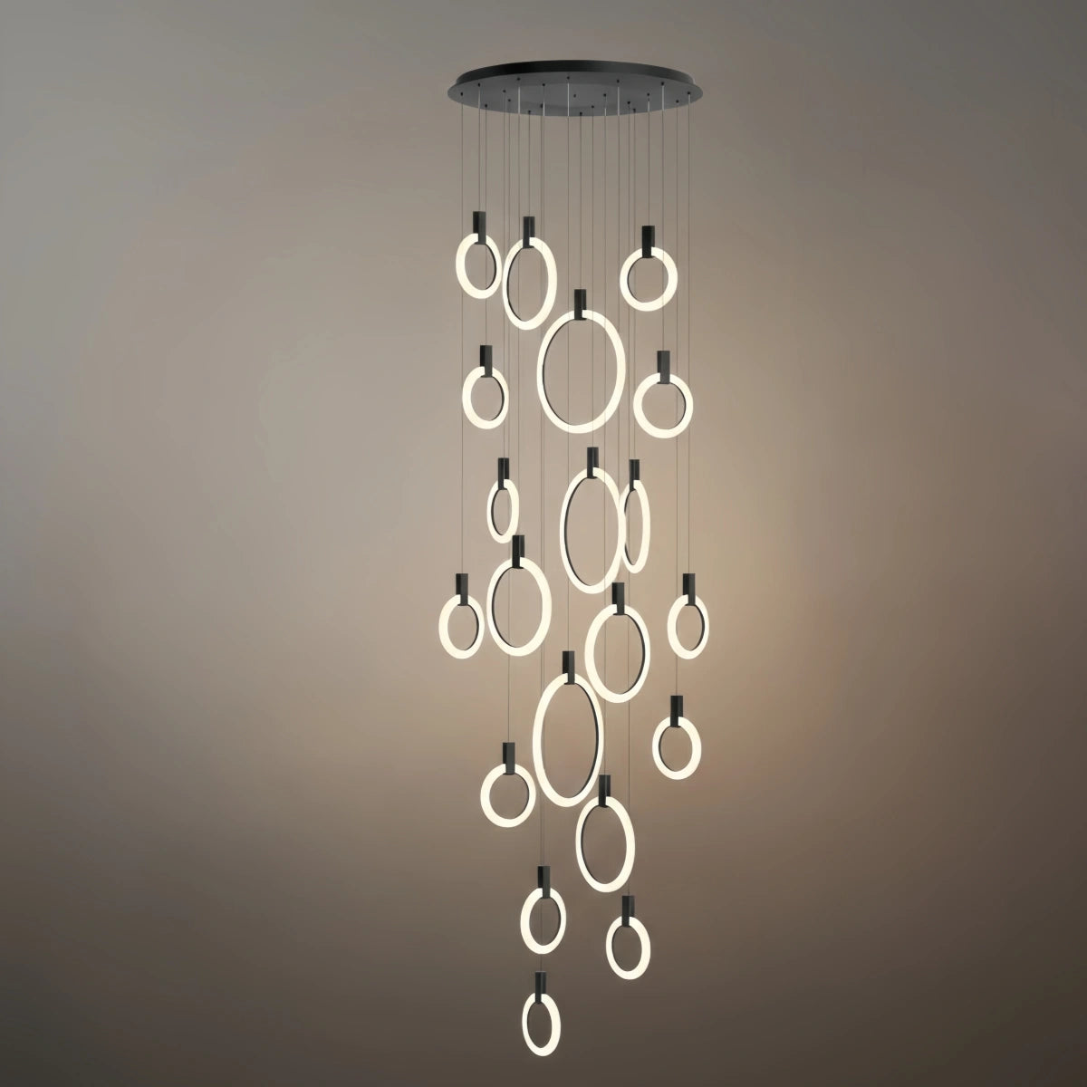 Excelis Luxury Layered Ring Chandelier – Concentric Design for Staircase & Living Room