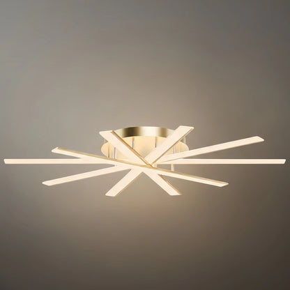 Nebula Modern Geometric Linear Ceiling Light – Black Ash/Metallic Gold for Living Room