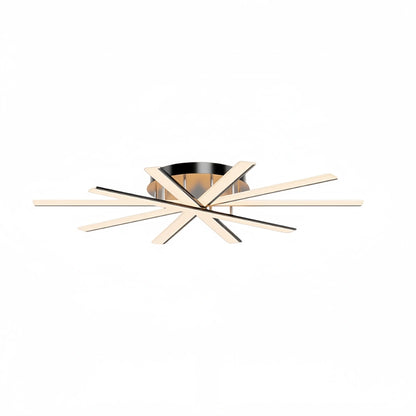 Nebula Modern Geometric Linear Ceiling Light – Black Ash/Metallic Gold for Living Room