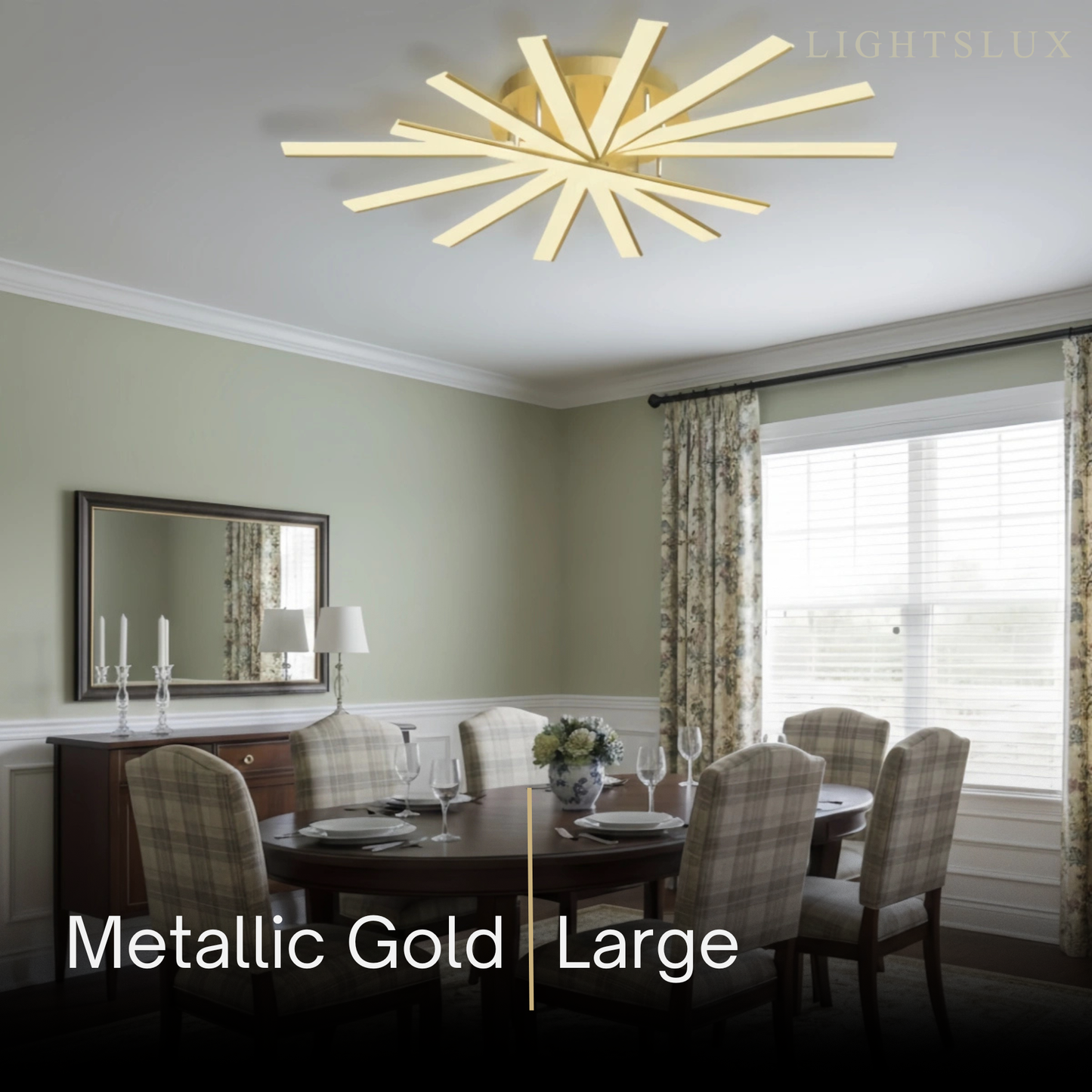Nebula Modern Geometric Linear Ceiling Light – Black Ash/Metallic Gold for Living Room
