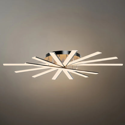 Nebula Modern Geometric Linear Ceiling Light – Black Ash/Metallic Gold for Living Room