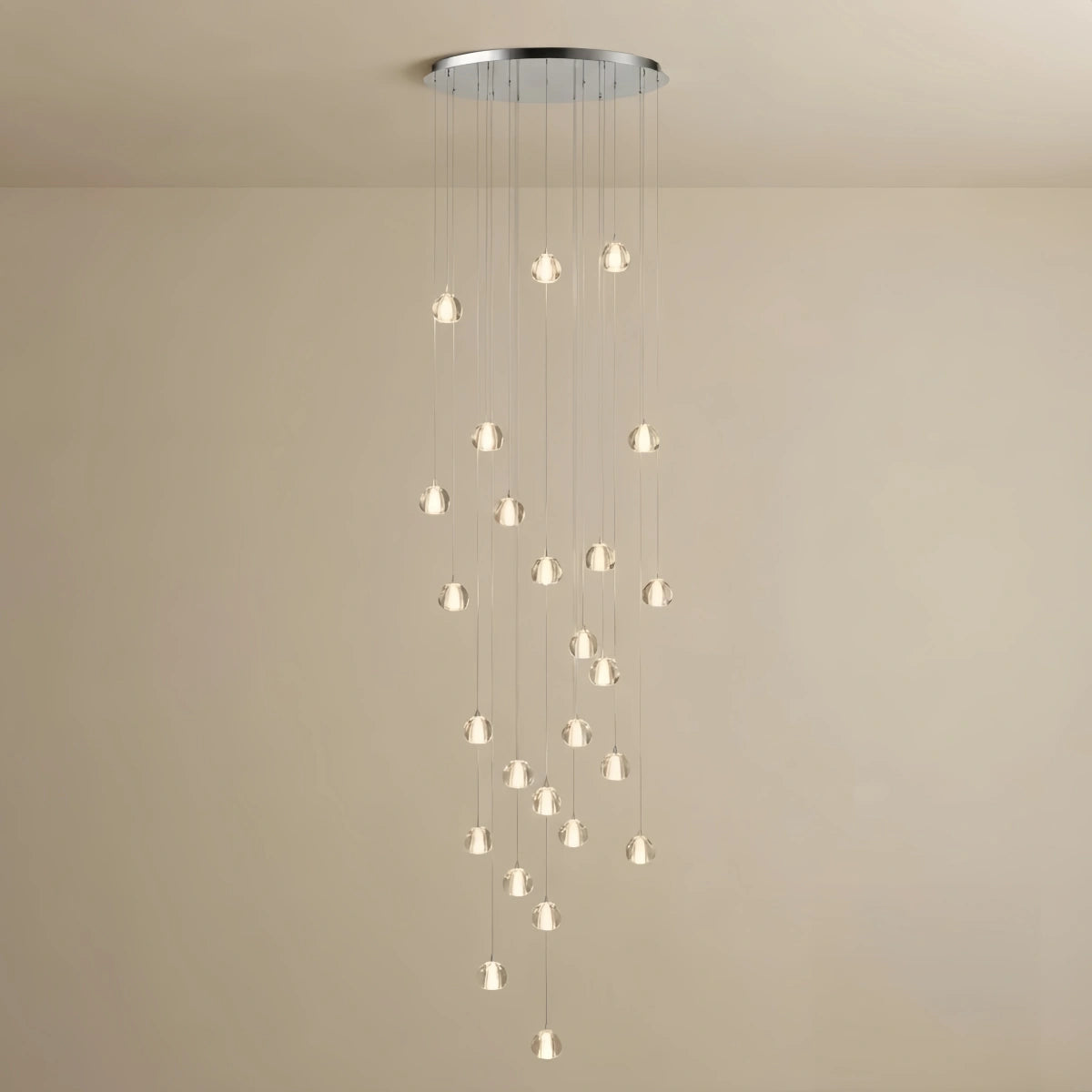 Excelis Royal Crystal Chandelier – Clear Sparkling Crystals with Warm Ambient Glow Living Room