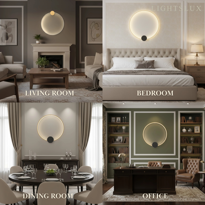 Minimalist Sun Copper Pendant Light – Matte Black Adjustable Brightness for Bedroom