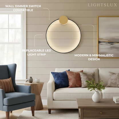 Minimalist Sun Copper Pendant Light – Matte Black Adjustable Brightness for Bedroom